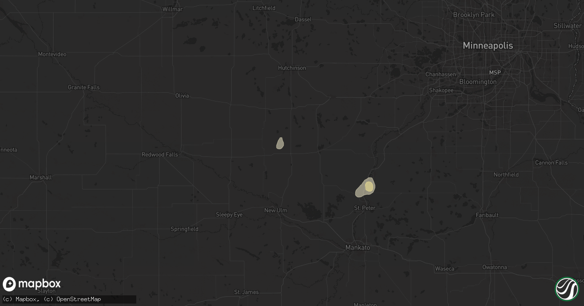 Hail map in Winthrop, MN on July 21, 2024
