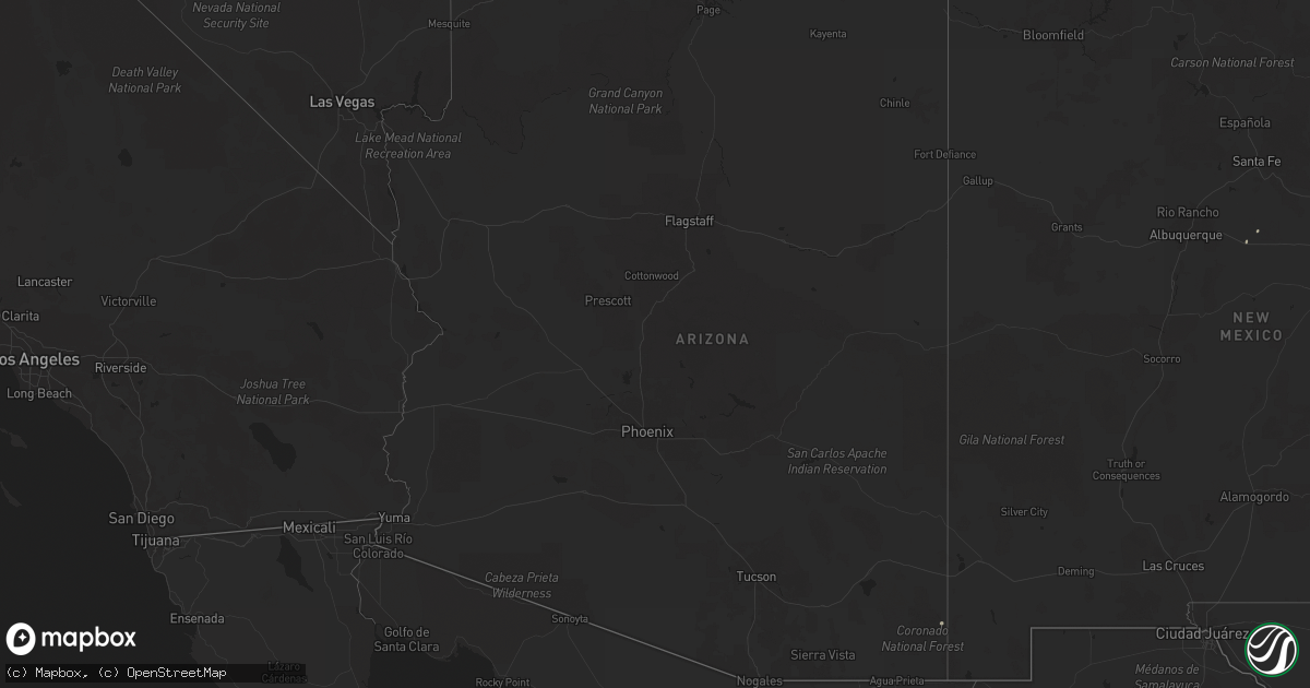 Hail map in Arizona on July 21, 2025