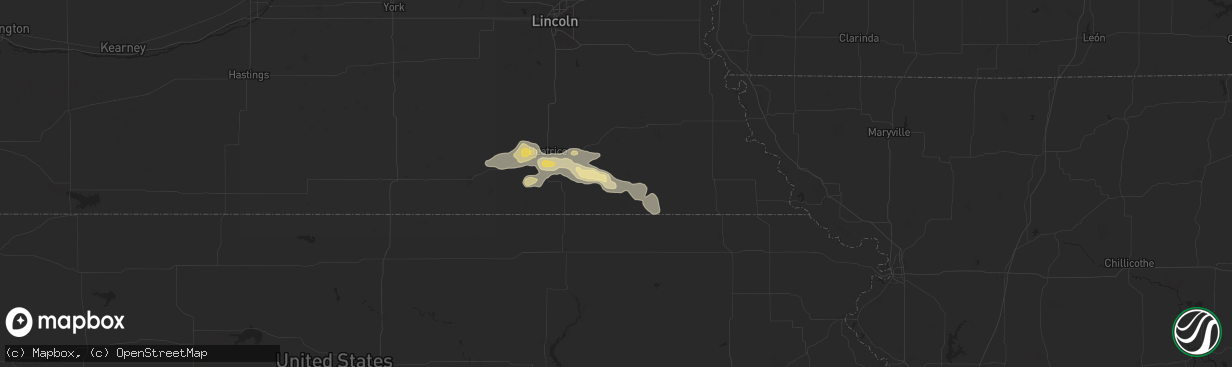 Hail map in Burchard, NE on July 21, 2025