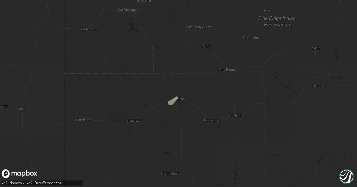 Hail map in Chadron, NE on July 21, 2025