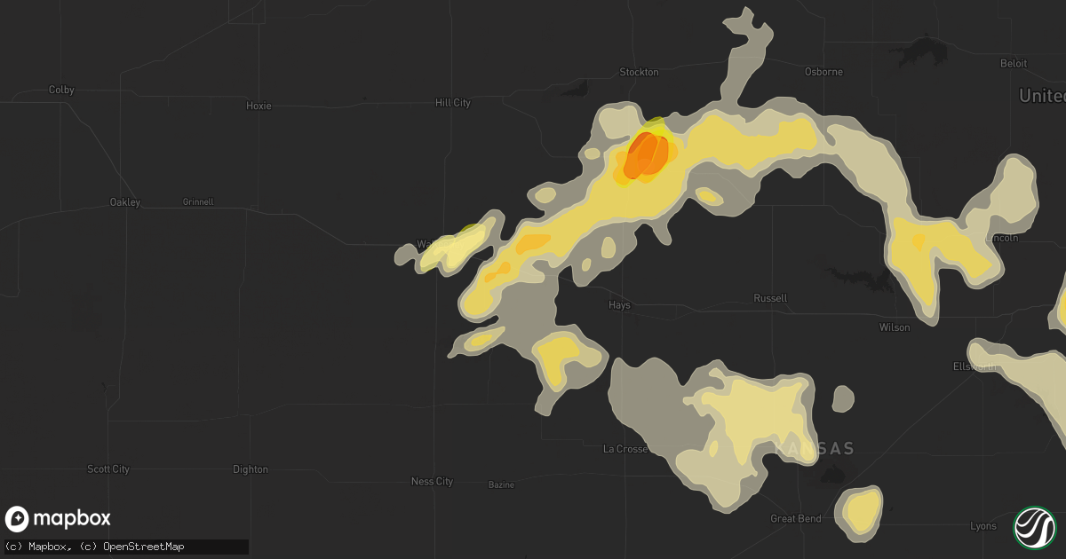 Hail map in Ellis, KS on July 21, 2025