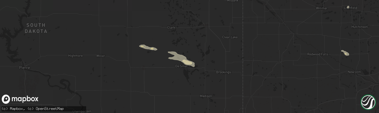 Hail map in Erwin, SD on July 21, 2025