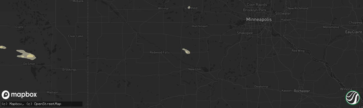 Hail map in Fairfax, MN on July 21, 2025
