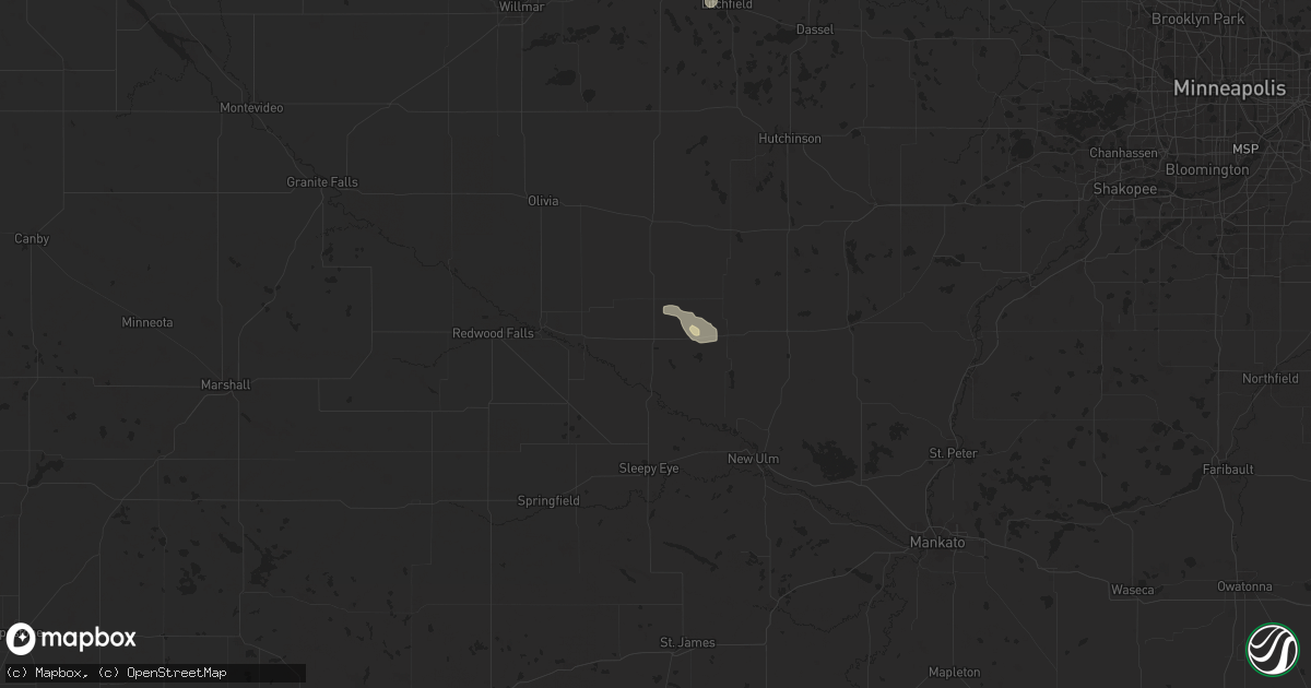 Hail map in Fairfax, MN on July 21, 2025