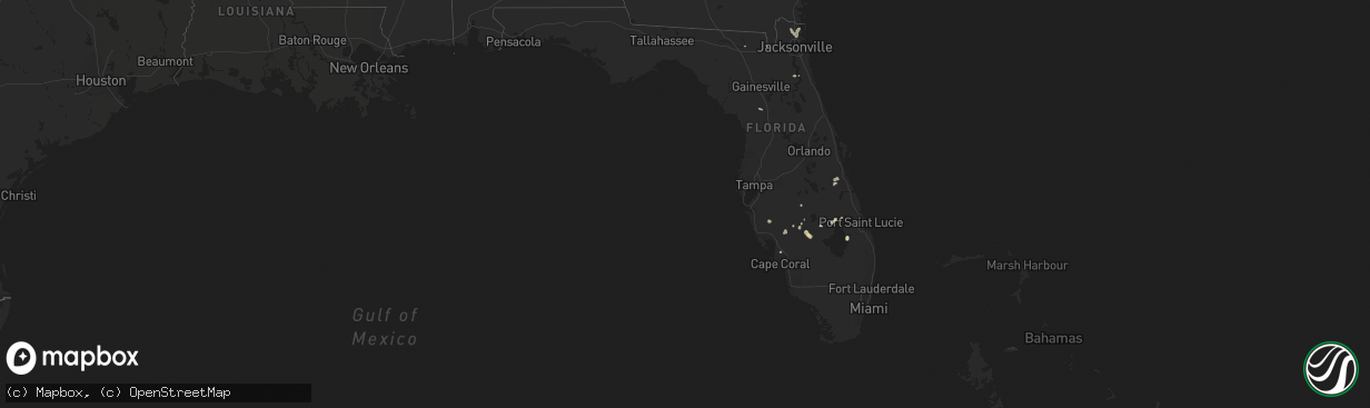 Hail map in Florida on July 21, 2025