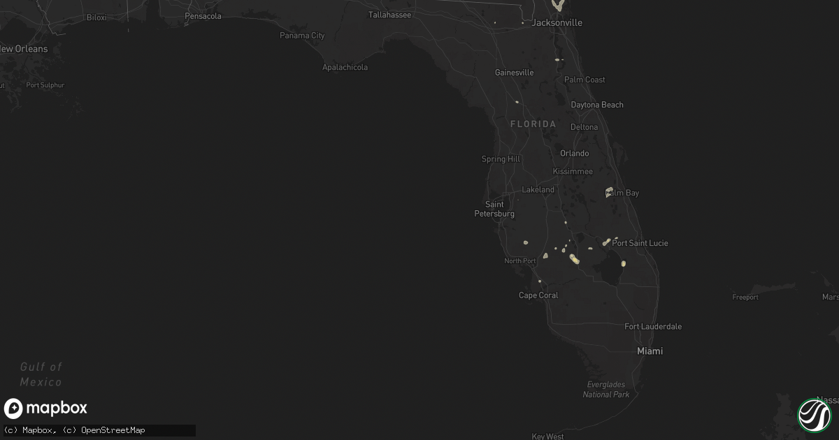 Hail map in Florida on July 21, 2025