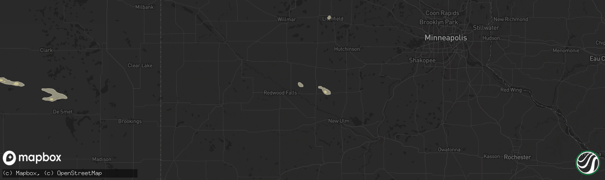 Hail map in Franklin, MN on July 21, 2025