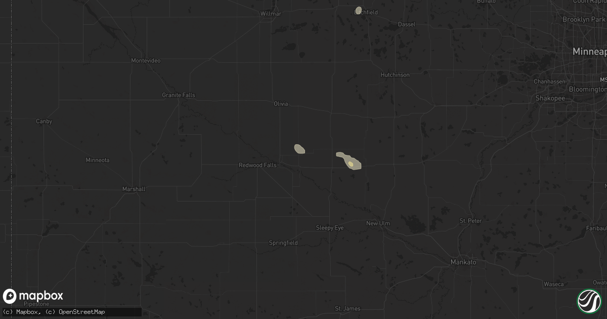 Hail map in Franklin, MN on July 21, 2025