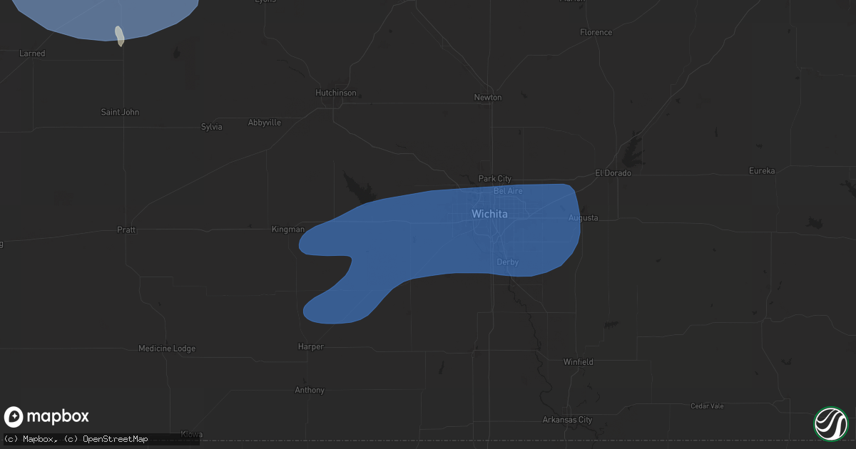 Hail map in Goddard, KS on July 21, 2025