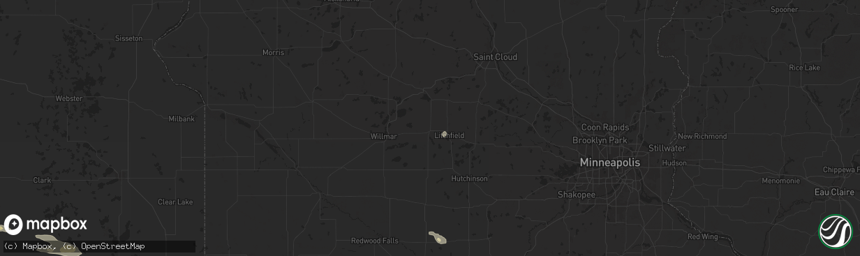 Hail map in Grove City, MN on July 21, 2025