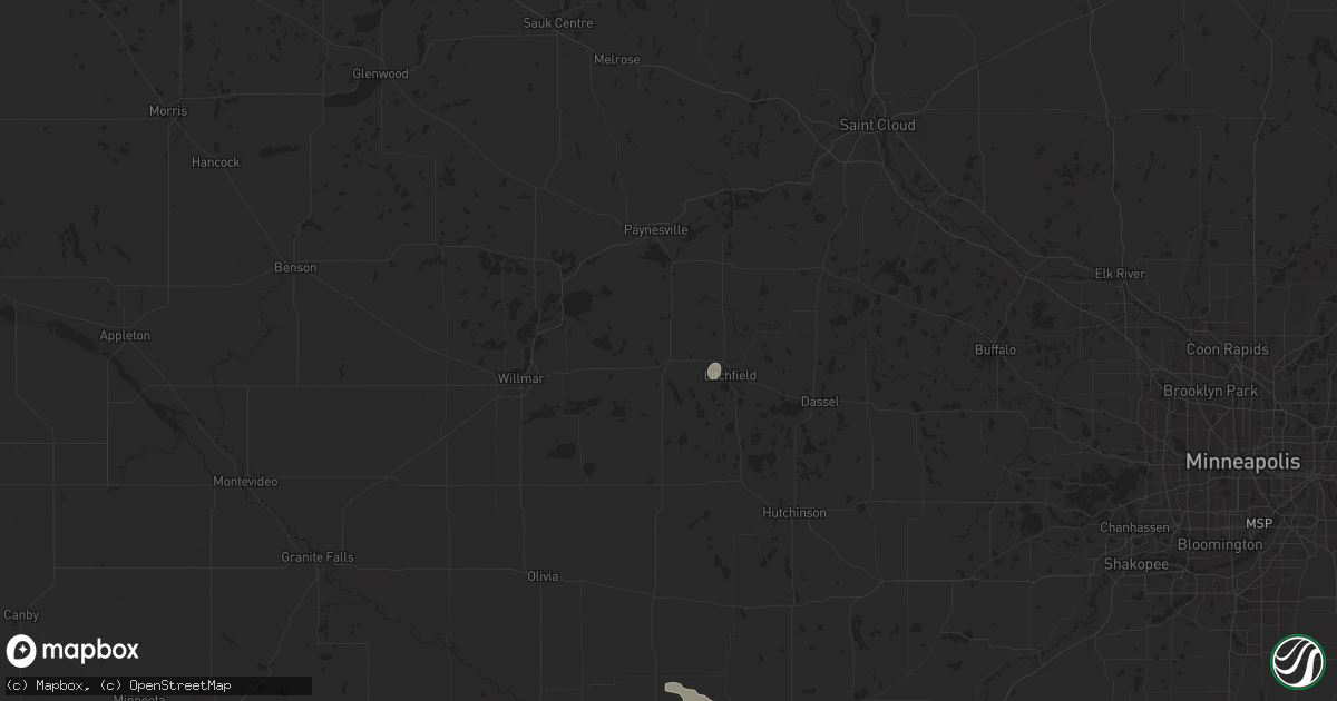 Hail map in Grove City, MN on July 21, 2025