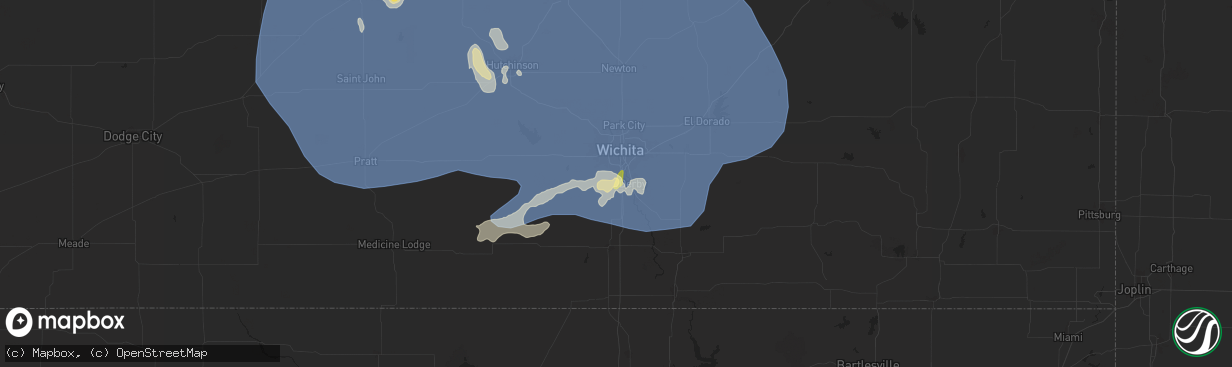 Hail map in Haysville, KS on July 21, 2025