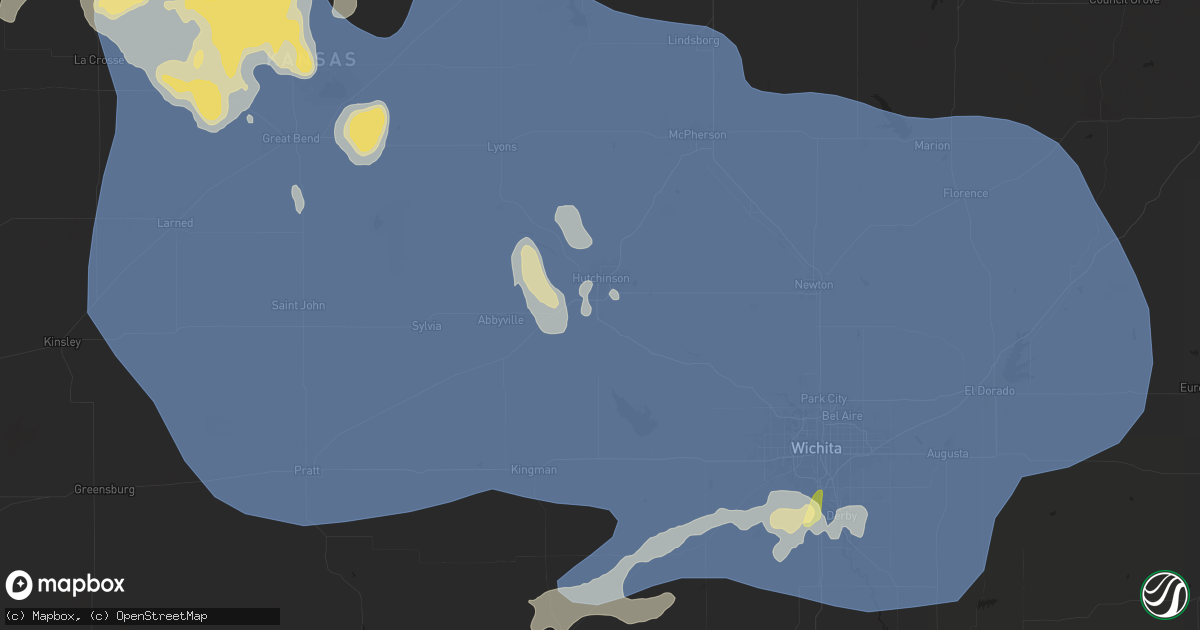 Hail map in Hutchinson, KS on July 21, 2025
