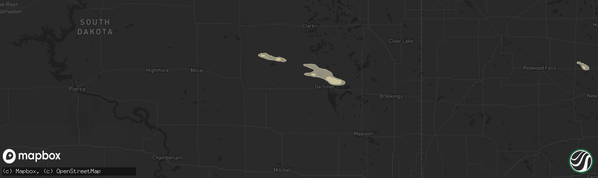 Hail map in Iroquois, SD on July 21, 2025
