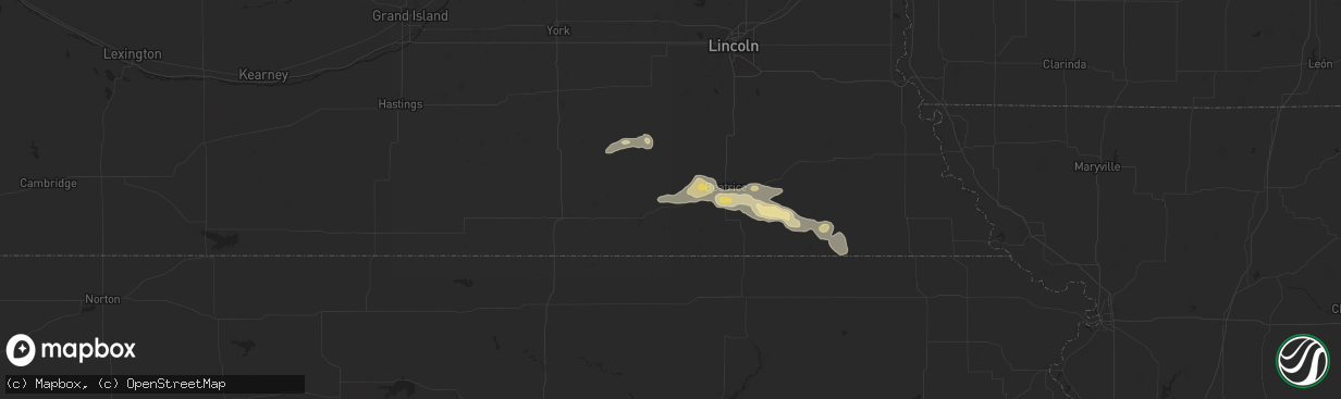 Hail map in Jansen, NE on July 21, 2025