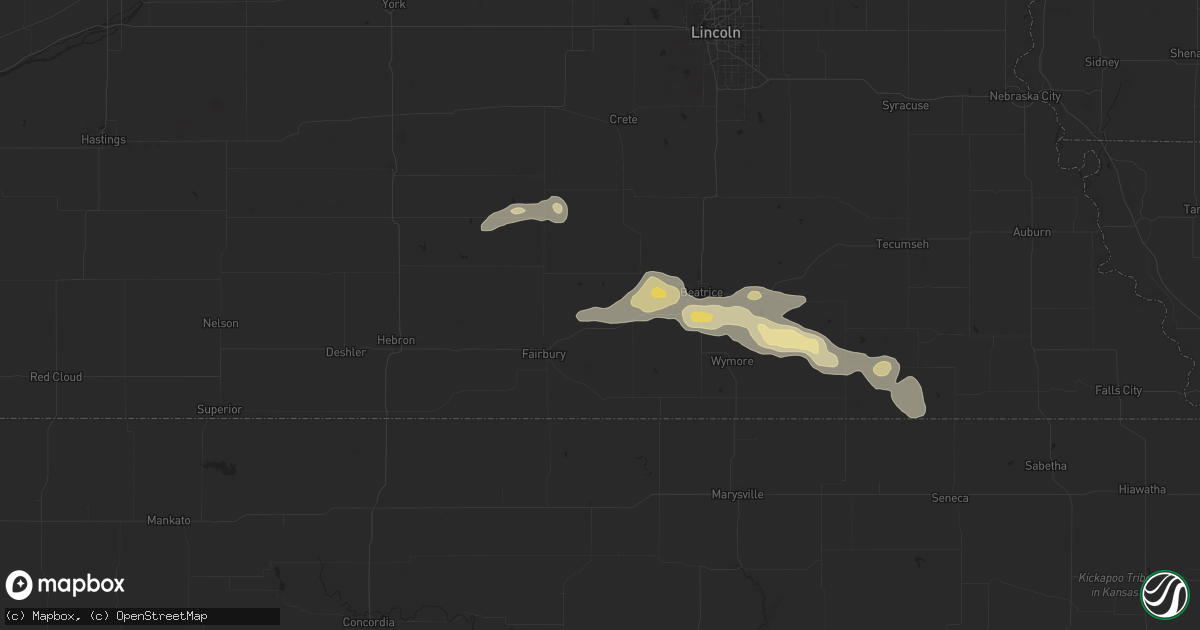 Hail map in Jansen, NE on July 21, 2025
