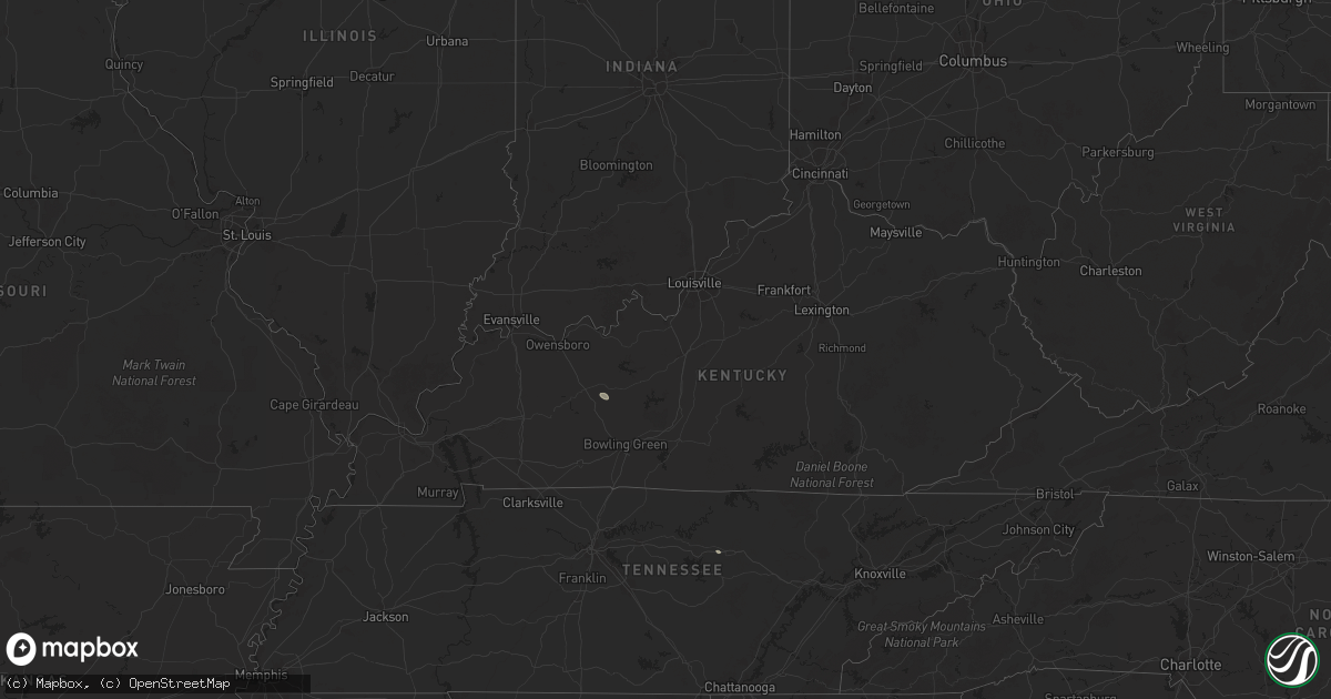 Hail map in Kentucky on July 21, 2025