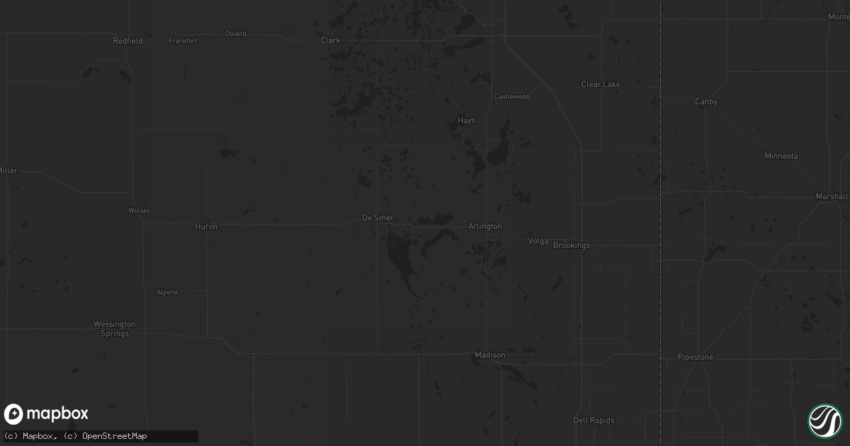 Hail map in Lake Preston, SD on July 21, 2025