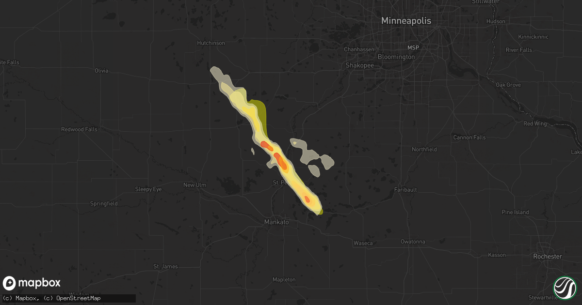 Hail map in Le Sueur, MN on July 21, 2025