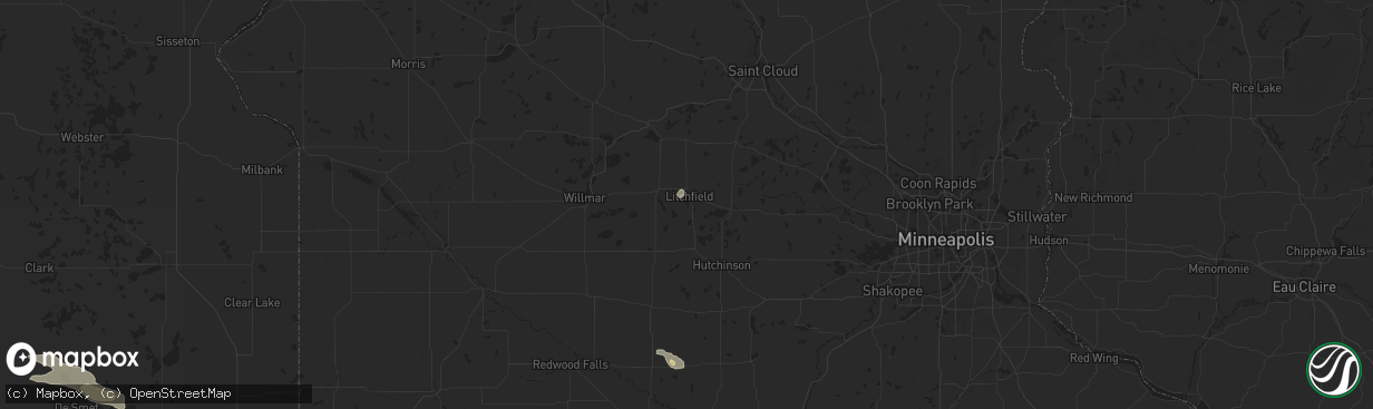 Hail map in Litchfield, MN on July 21, 2025