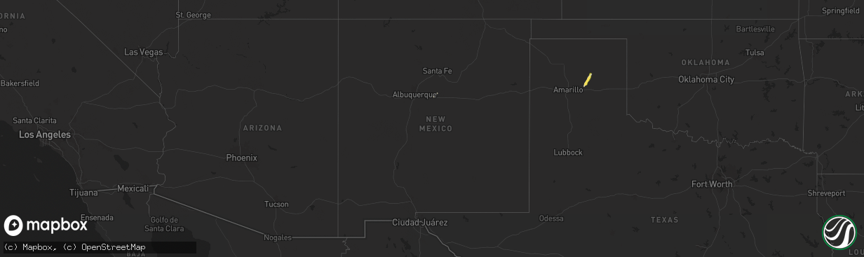 Hail map in New Mexico on July 21, 2025
