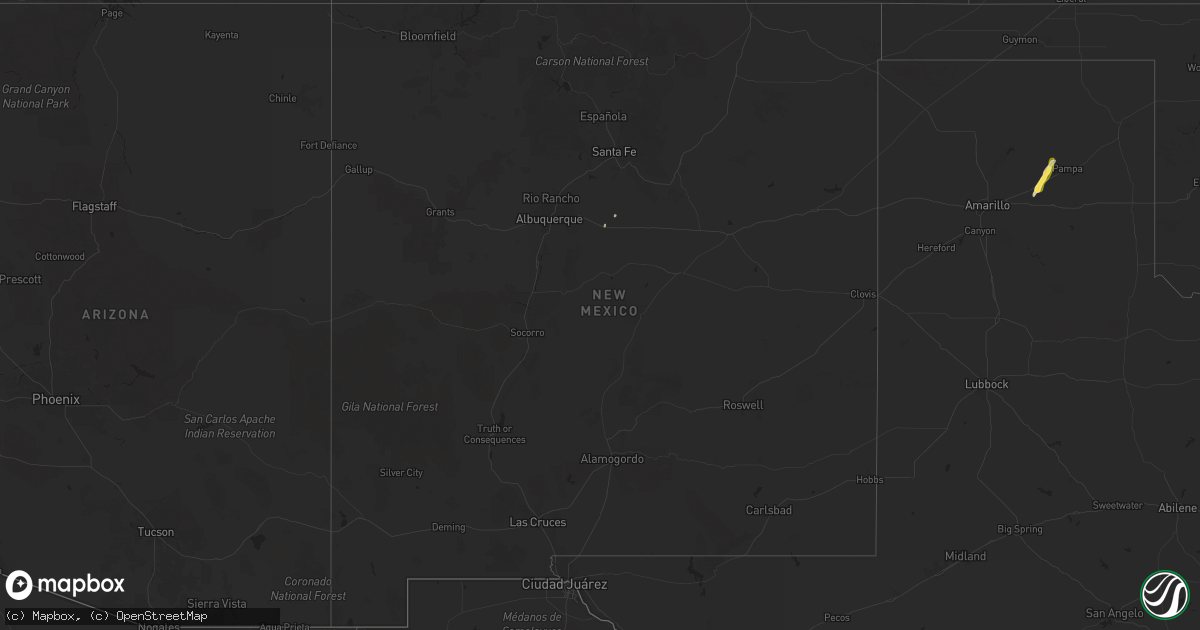 Hail map in New Mexico on July 21, 2025