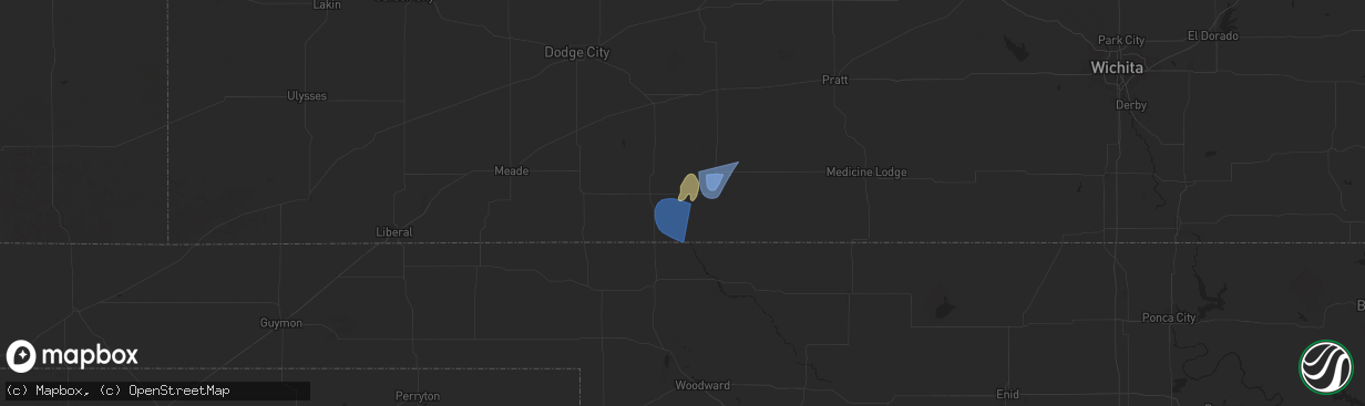 Hail map in Protection, KS on July 21, 2025