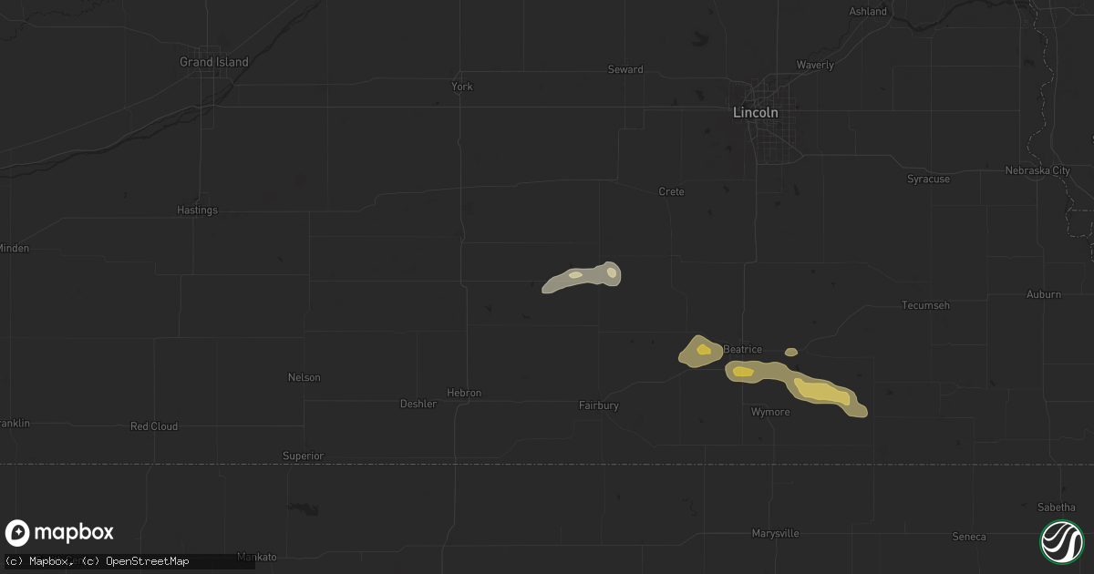 Hail map in Tobias, NE on July 21, 2025