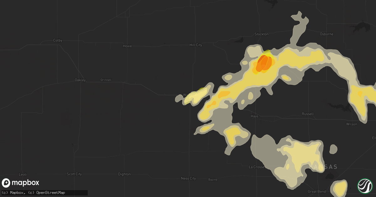 Hail map in Wakeeney, KS on July 21, 2025