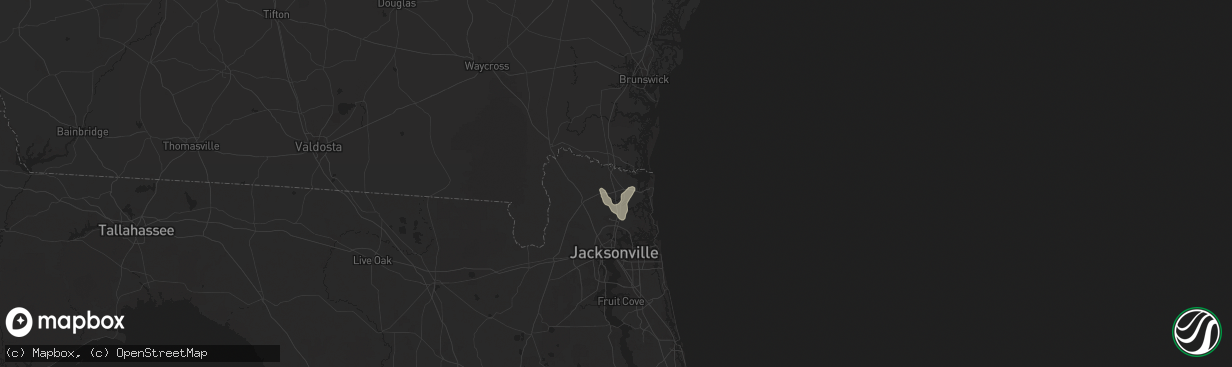 Hail map in Yulee, FL on July 21, 2025