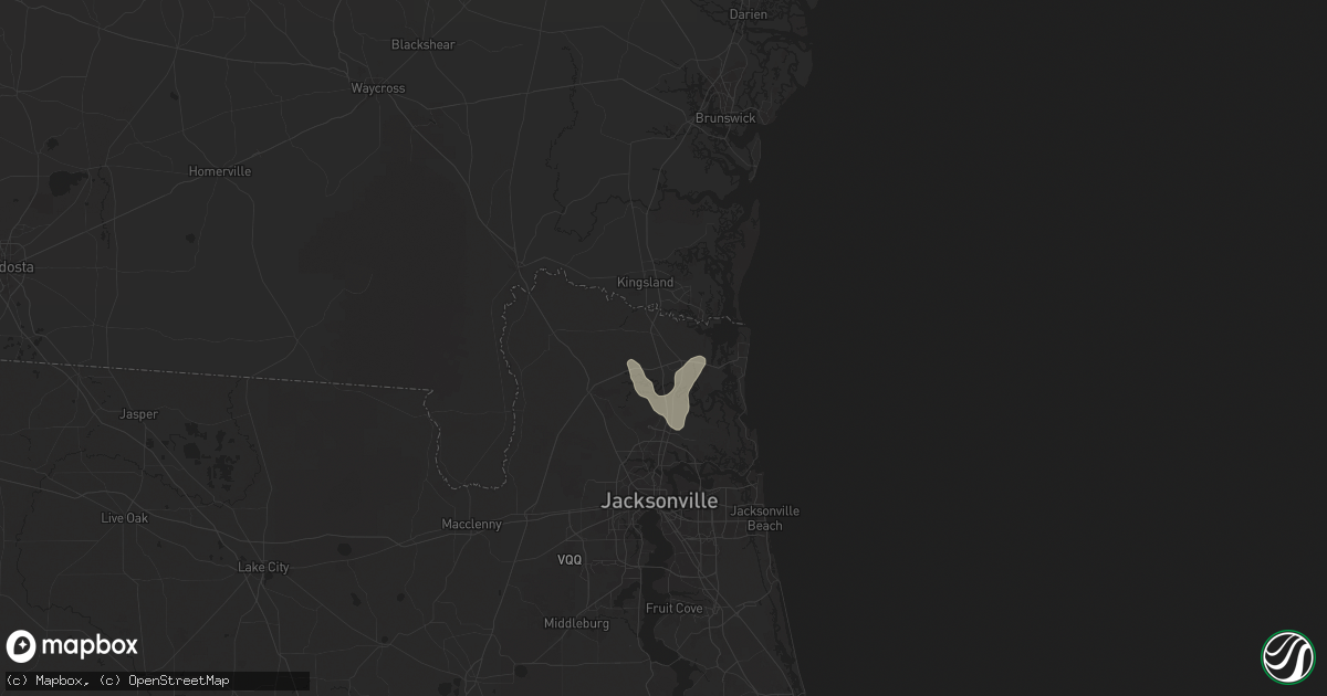Hail map in Yulee, FL on July 21, 2025