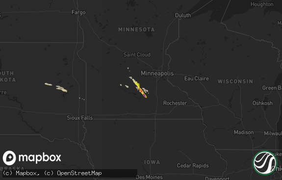 Hail map preview on 07-21-2025