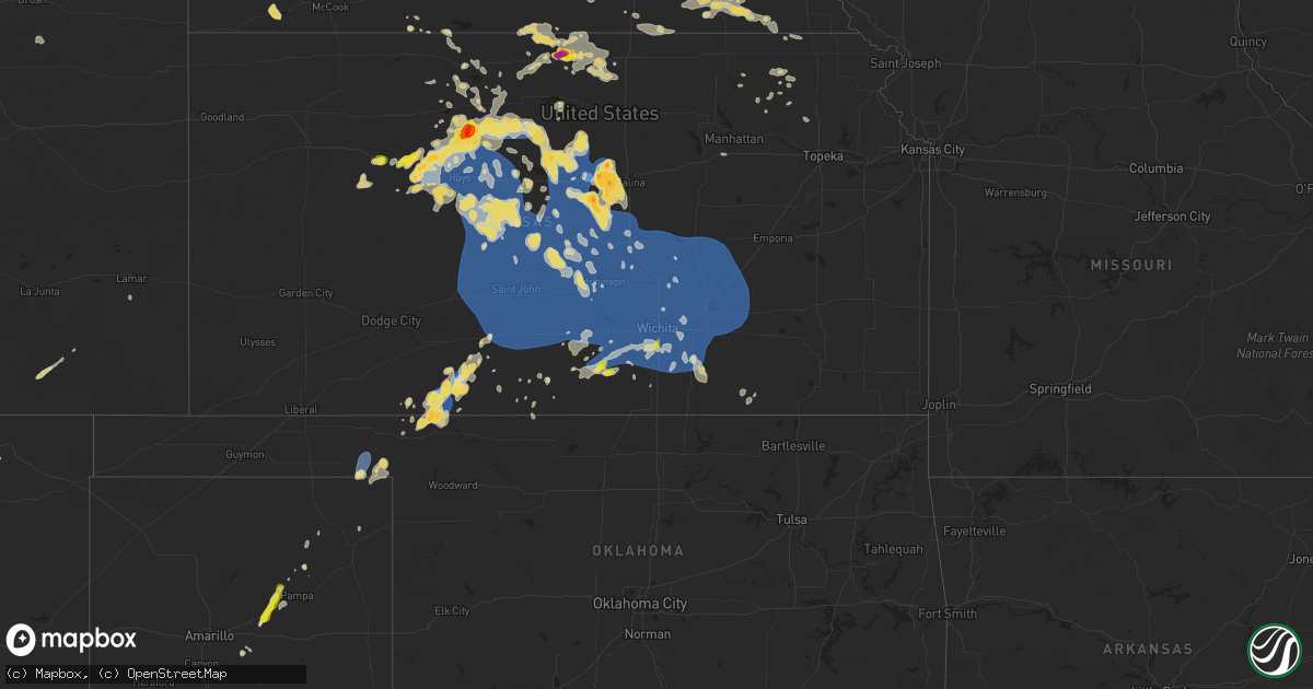 Hail map on July 21, 2025