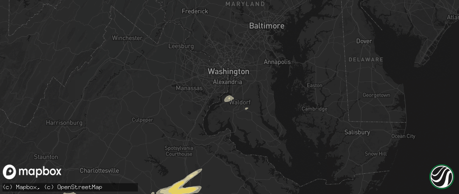 Hail map in Accokeek, MD on July 21, 2026