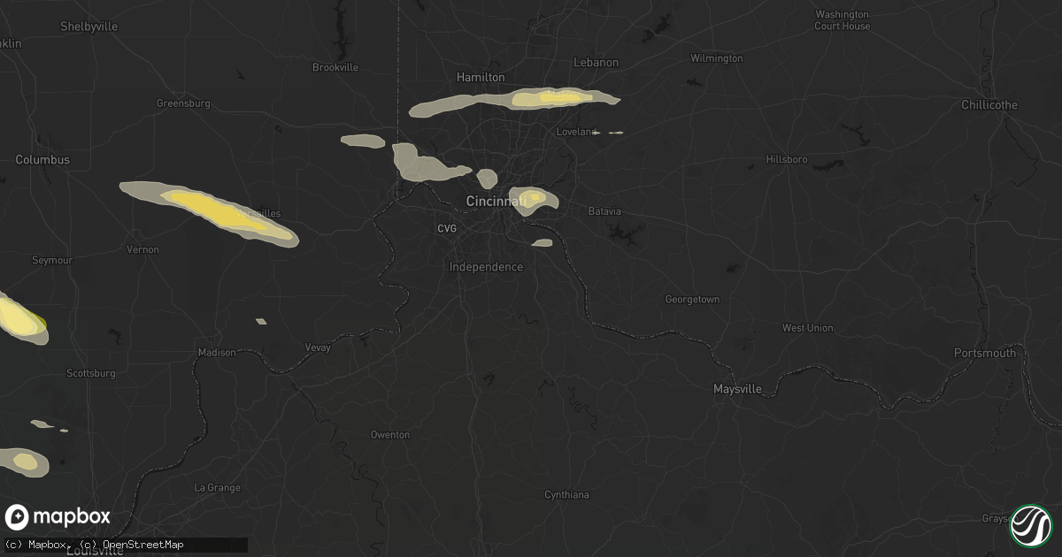 Hail map in Alexandria, KY on July 21, 2026