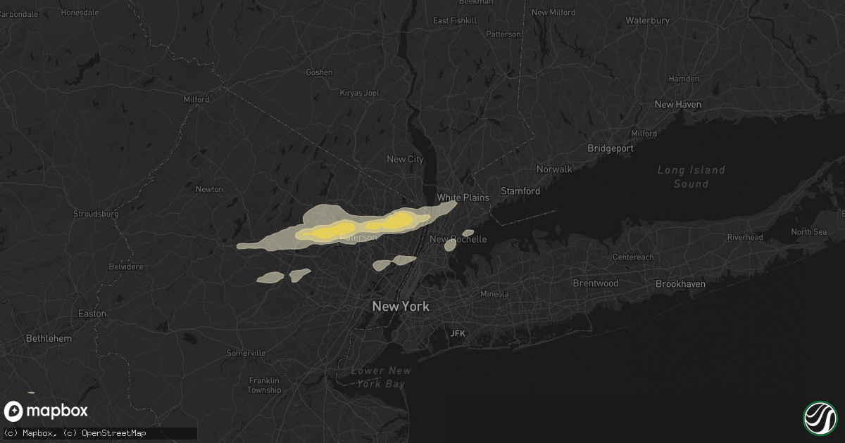 Hail map in Alpine, NJ on July 21, 2026