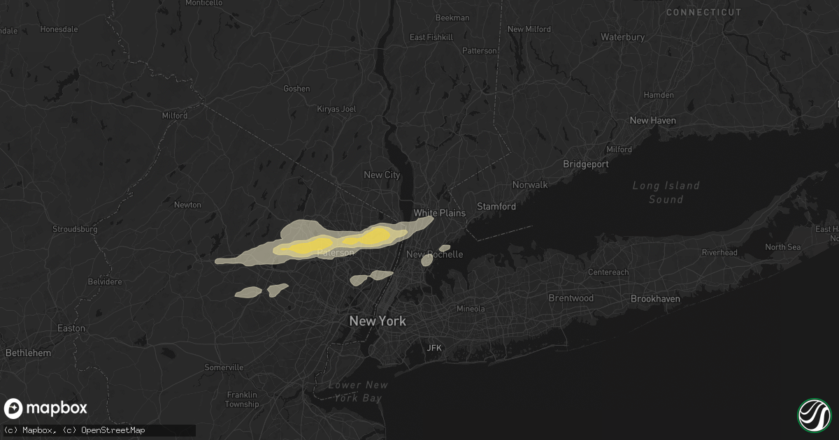 Hail map in Ardsley, NY on July 21, 2026