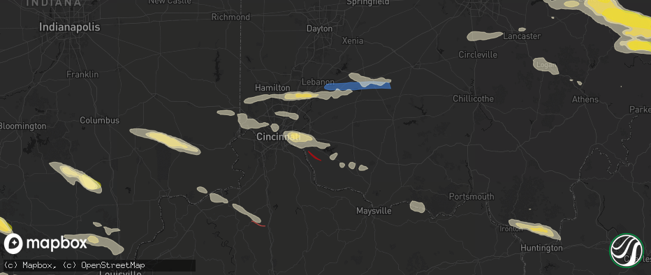 Hail map in Batavia, OH on July 21, 2026