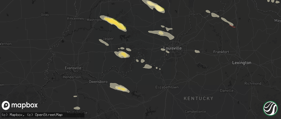 Hail map in Battletown, KY on July 21, 2026