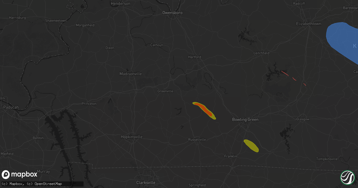 Hail map in Beech Creek, KY on July 21, 2026