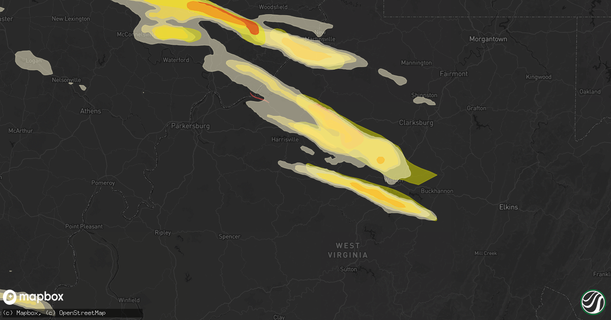 Hail map in Berea, WV on July 21, 2026