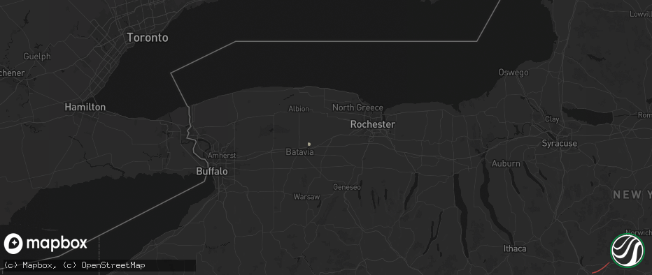 Hail map in Bergen, NY on July 21, 2026