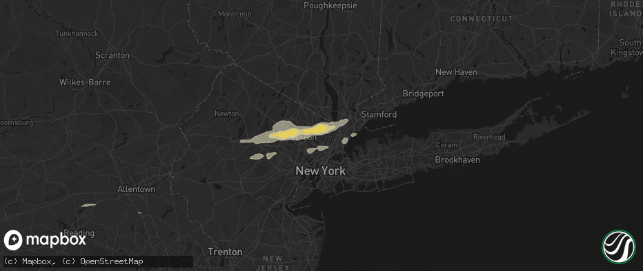 Hail map in Bergenfield, NJ on July 21, 2026