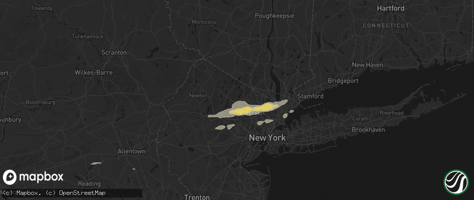 Hail map in Bloomingdale, NJ on July 21, 2026