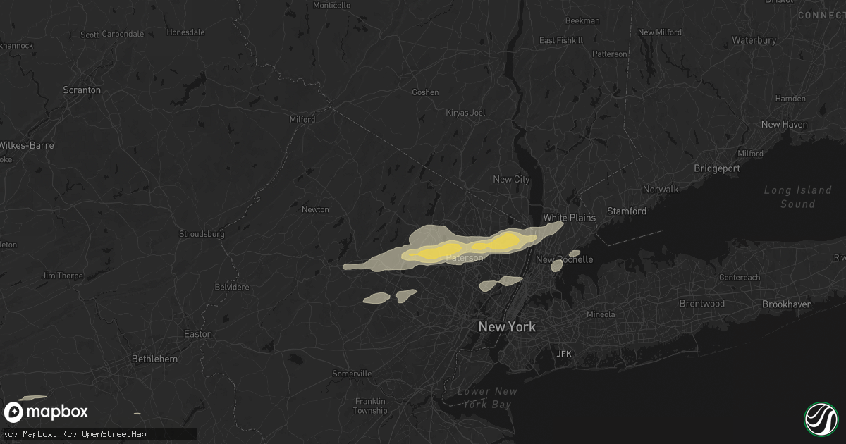 Hail map in Bloomingdale, NJ on July 21, 2026