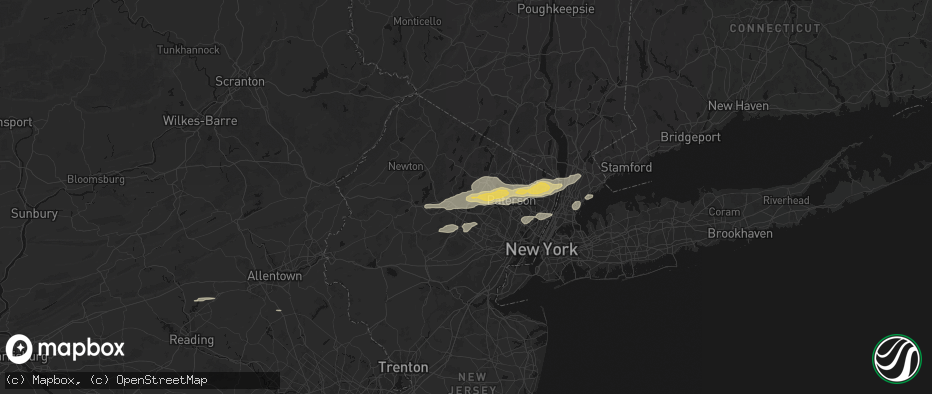 Hail map in Boonton, NJ on July 21, 2026