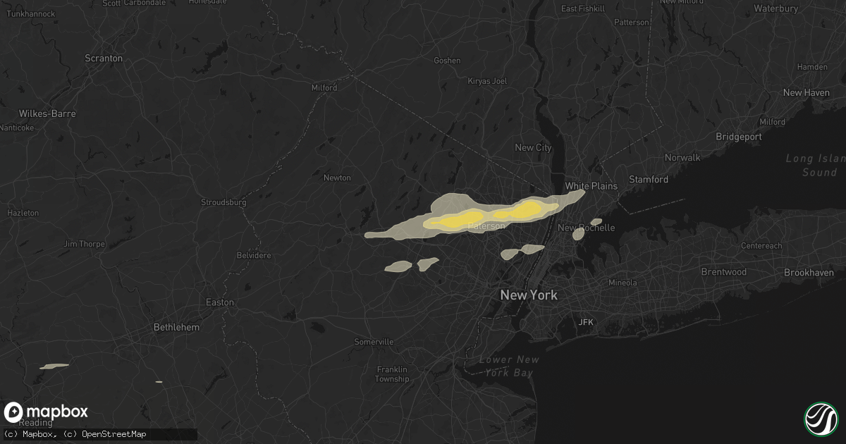 Hail map in Boonton, NJ on July 21, 2026