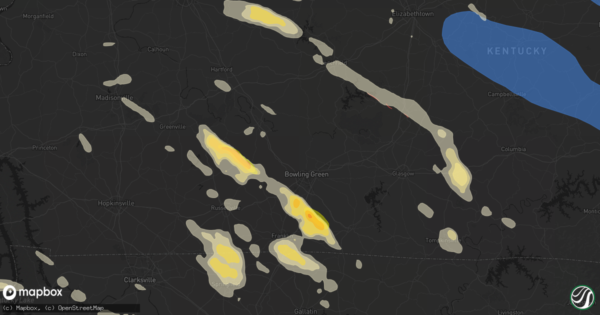 Hail map in Bowling Green, KY on July 21, 2026