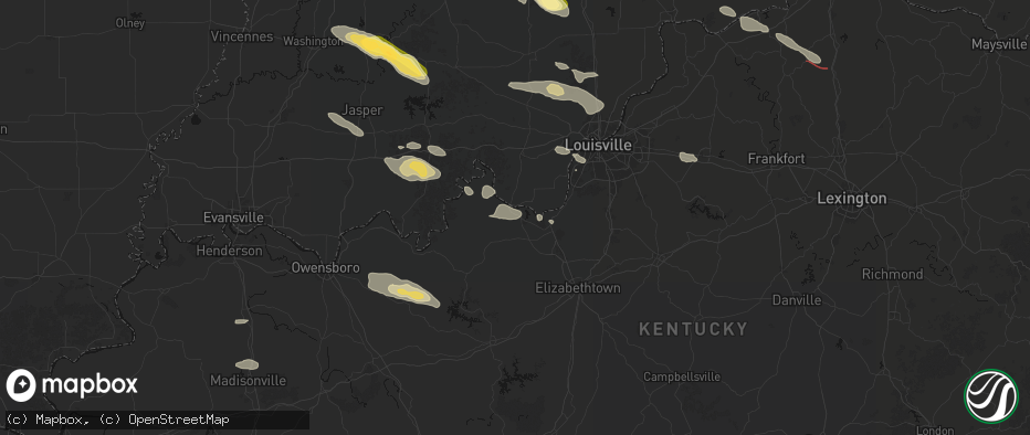 Hail map in Brandenburg, KY on July 21, 2026