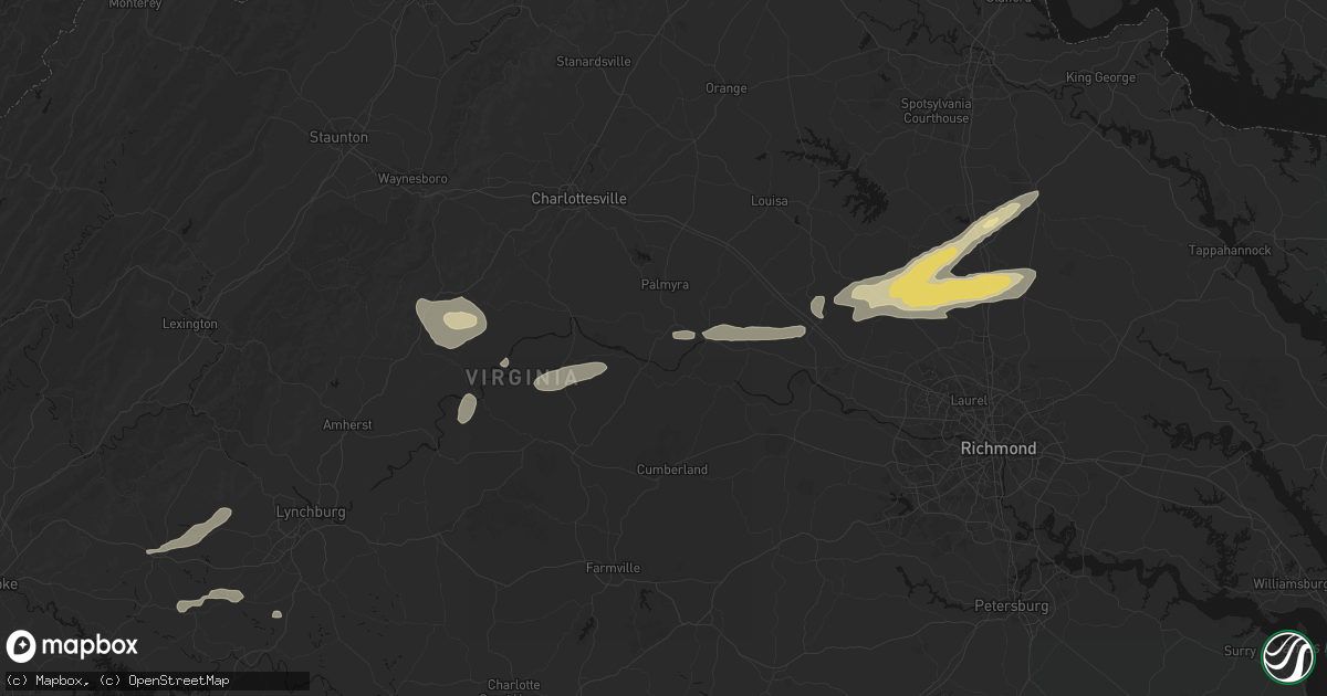 Hail map in Bremo Bluff, VA on July 21, 2026
